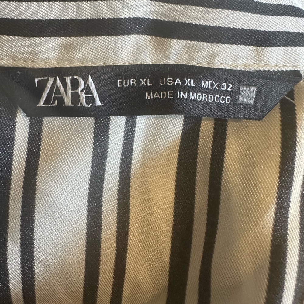 Zara White and Black Striped Shirt Dress - Picture 5 of 5